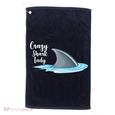 Crazy Shark Lady Golf Towel