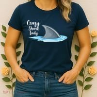 Crazy Shark Lady Women's T-Shirt thumb 2