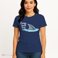 Crazy Shark Lady Women's T-Shirt thumb 4