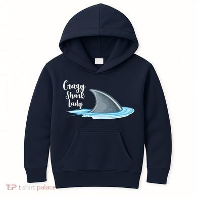 Crazy Shark Lady Kids Hoodie