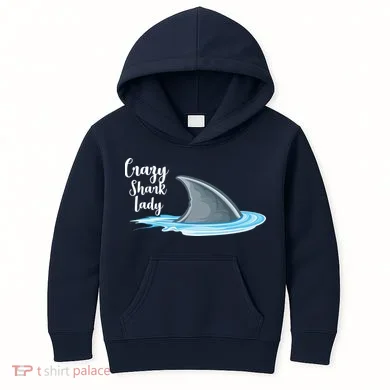 Crazy Shark Lady Kids Hoodie