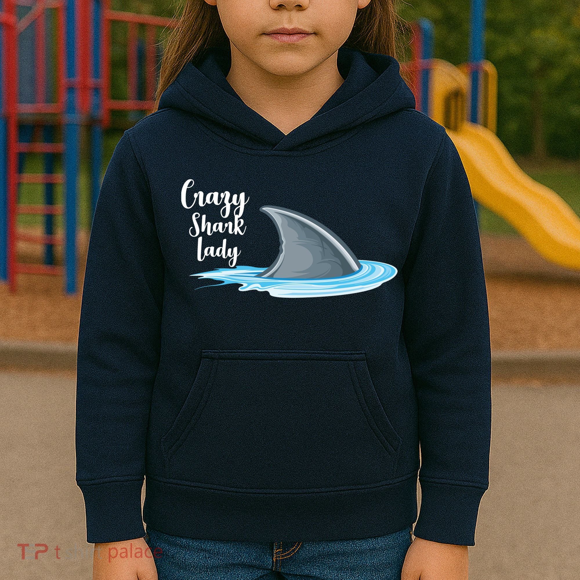 Crazy Shark Lady Kids Hoodie