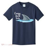 Crazy Shark Lady Kids T-Shirt thumb 0