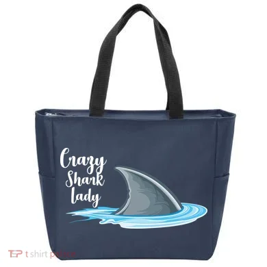 Crazy Shark Lady Tote Bag