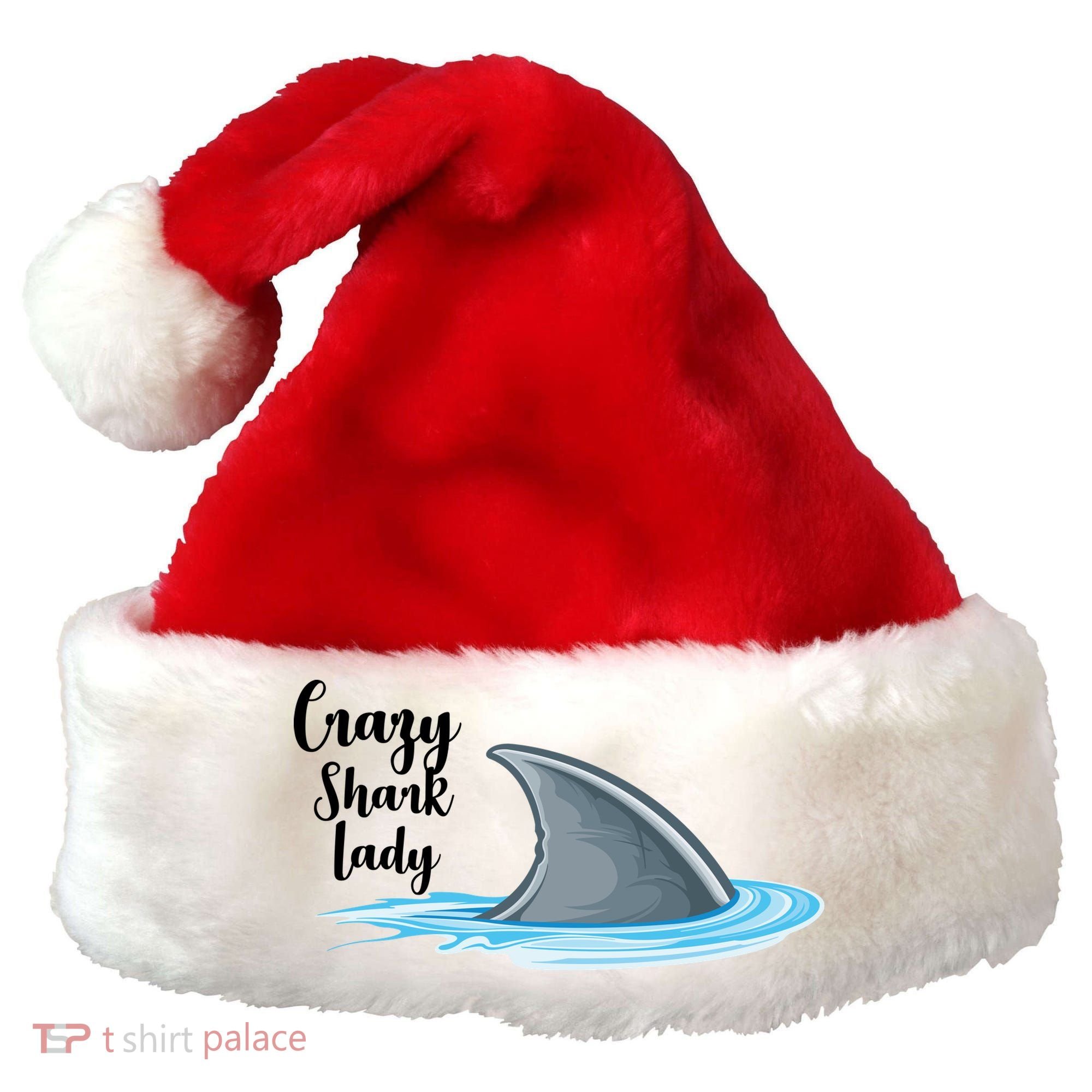 Crazy Shark Lady Santa Hat