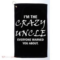 Crazy Uncle - Handle With Care Funny Golf Towel thumb 0