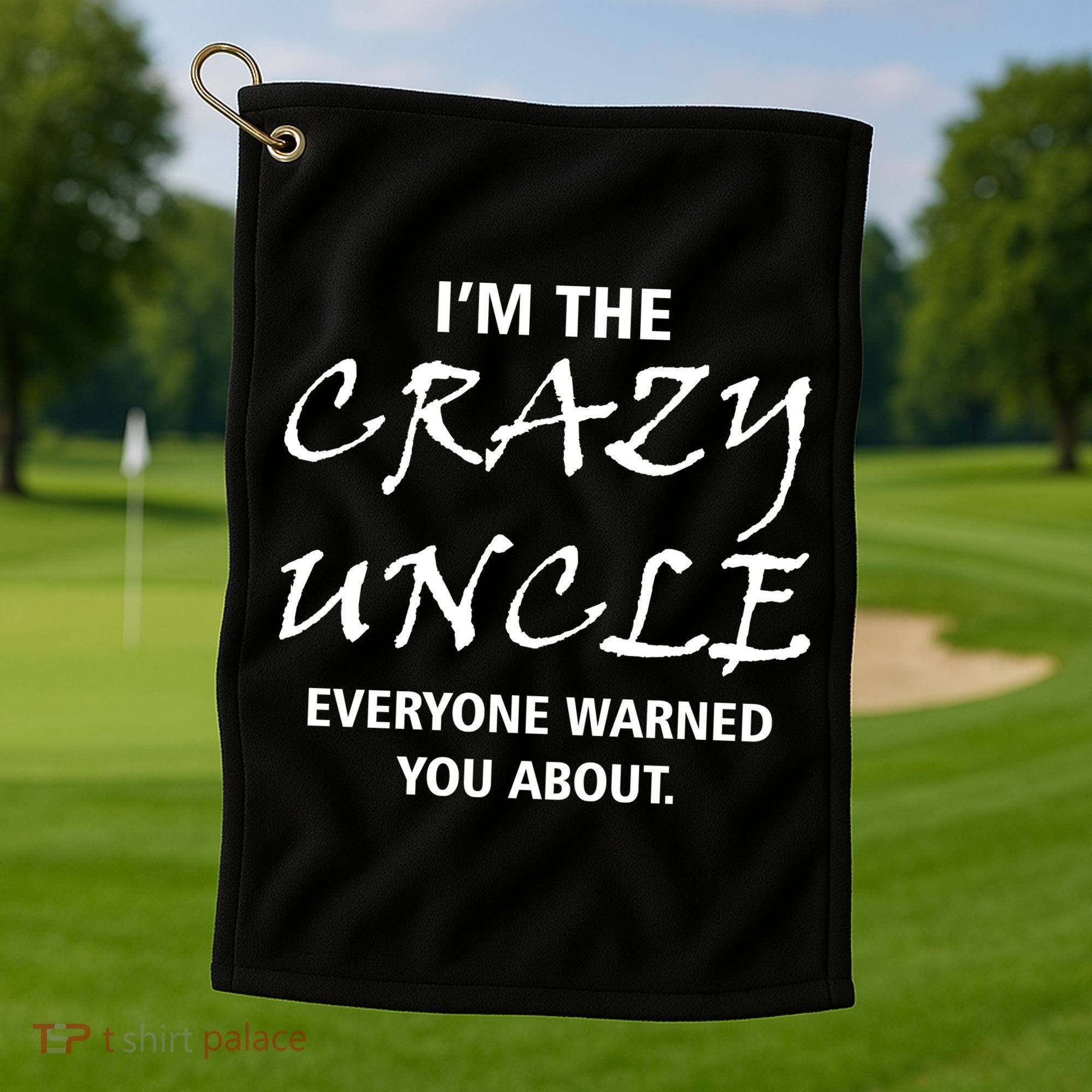 Crazy Uncle - Handle With Care Funny Golf Towel