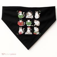 Cat Reading Book Funny Christmas Cat Book Lover Librarian USA-Made Doggie Bandana thumb 0