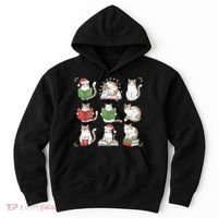 Cat Reading Book Funny Christmas Cat Book Lover Librarian Hoodie thumb 0