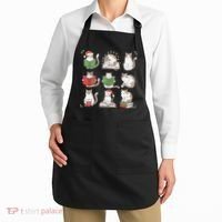 Cat Reading Book Funny Christmas Cat Book Lover Librarian Apron thumb 2