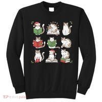 Cat Reading Book Funny Christmas Cat Book Lover Librarian Sweatshirt thumb 0