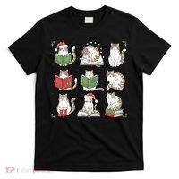 Cat Reading Book Funny Christmas Cat Book Lover Librarian T-Shirt thumb 0