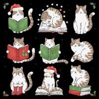 Cat Reading Book Funny Christmas Cat Book Lover Librarian Coffee Mug thumb 5