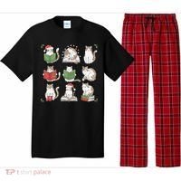 Cat Reading Book Funny Christmas Cat Book Lover Librarian Pajama Set thumb 0
