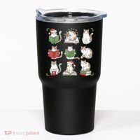 Cat Reading Book Funny Christmas Cat Book Lover Librarian Tumbler thumb 0