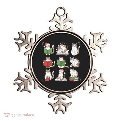 Cat Reading Book Funny Christmas Cat Book Lover Librarian Ornament