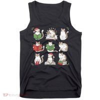 Cat Reading Book Funny Christmas Cat Book Lover Librarian Tank Top thumb 0