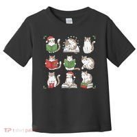 Cat Reading Book Funny Christmas Cat Book Lover Librarian Toddler T-Shirt thumb 0