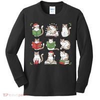 Cat Reading Book Funny Christmas Cat Book Lover Librarian Kids Long Sleeve Shirt thumb 0