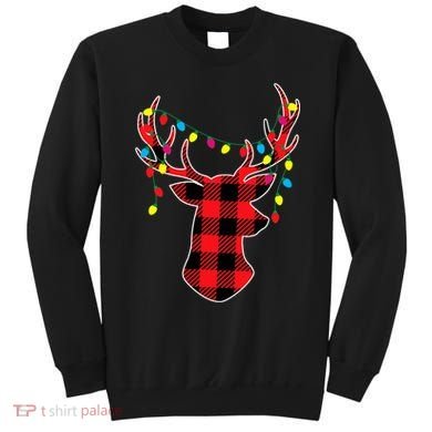 Classic Red & Black Christmas Buffalo Plaid Deer Sweatshirt