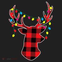Classic Red & Black Christmas Buffalo Plaid Deer Hat thumb 2