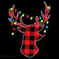 Classic Red & Black Christmas Buffalo Plaid Deer Visor thumb 3