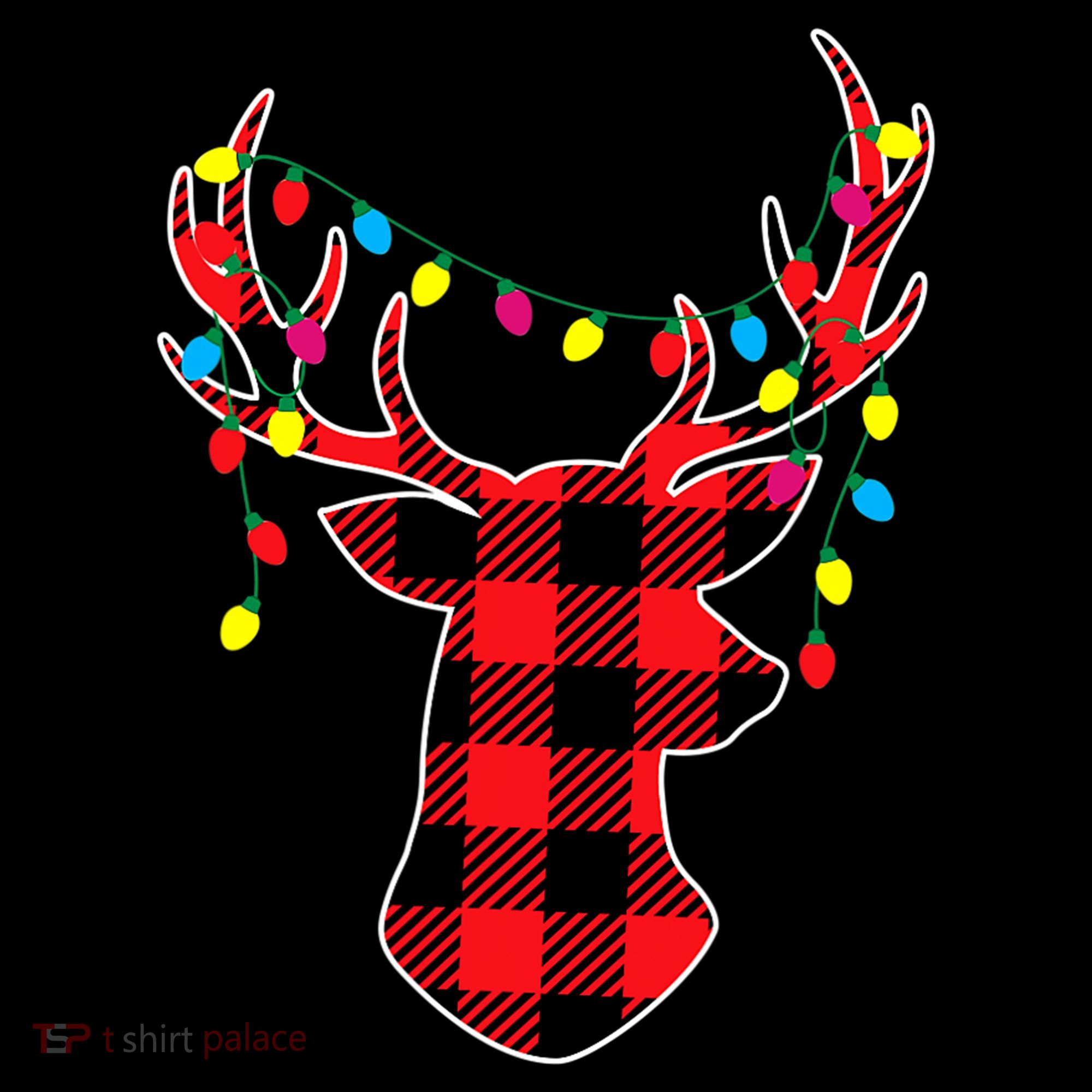 Classic Red & Black Christmas Buffalo Plaid Deer Visor