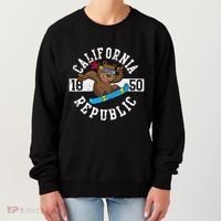 California Republic Bear Snowboarder Snowboarding Snowboard Cute Gift Women's Sweatshirt thumb 0