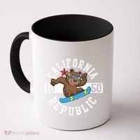 California Republic Bear Snowboarder Snowboarding Snowboard Cute Gift Coffee Mug thumb 0