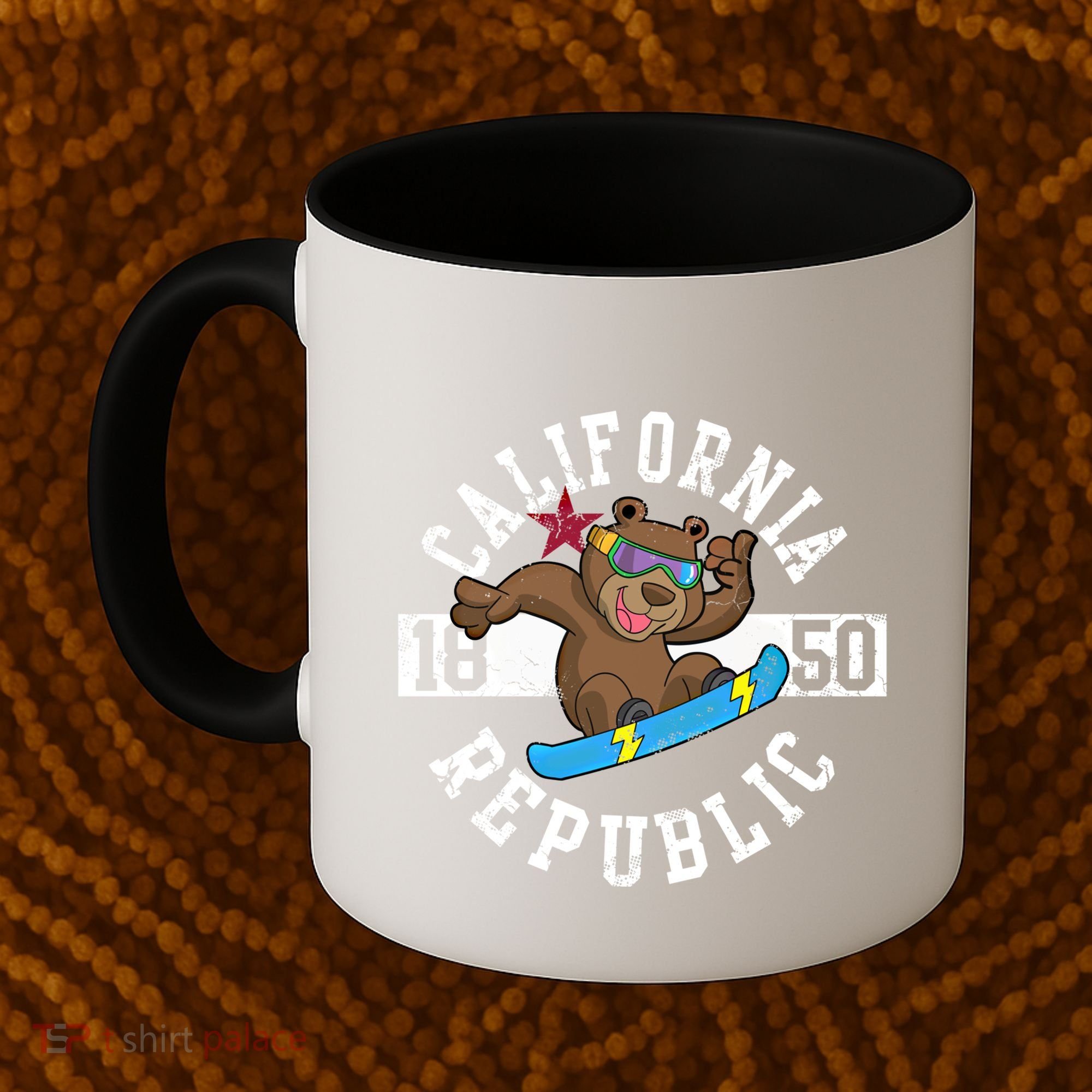 California Republic Bear Snowboarder Snowboarding Snowboard Cute Gift Coffee Mug