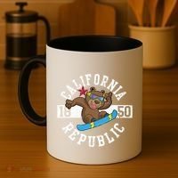 California Republic Bear Snowboarder Snowboarding Snowboard Cute Gift Coffee Mug thumb 4