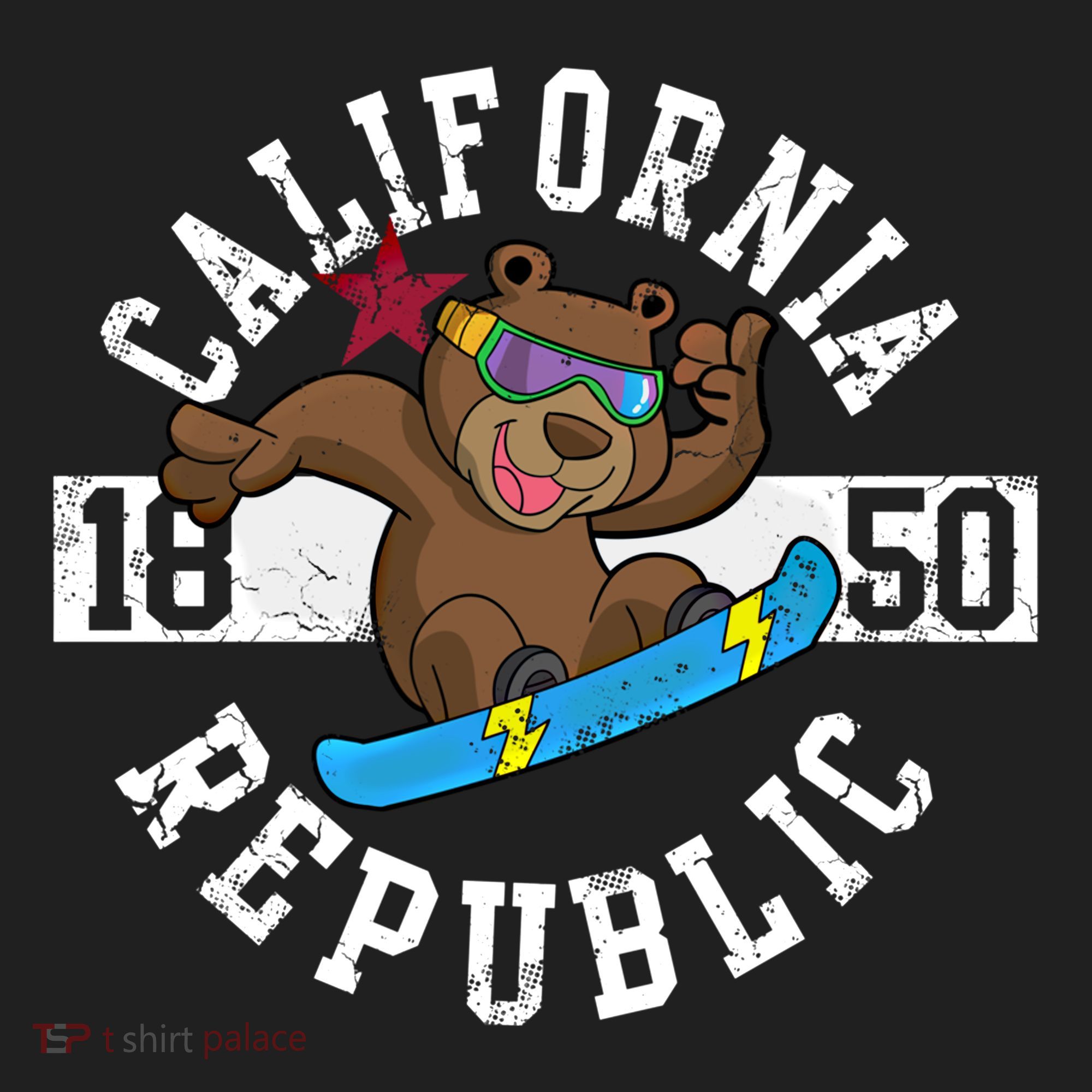 California Republic Bear Snowboarder Snowboarding Snowboard Cute Gift Golf Towel