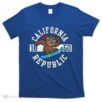 California Republic Bear Snowboarder Snowboarding Snowboard Cute Gift T-Shirt thumb 0
