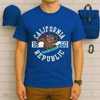 California Republic Bear Snowboarder Snowboarding Snowboard Cute Gift T-Shirt thumb 6