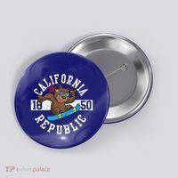 California Republic Bear Snowboarder Snowboarding Snowboard Cute Gift Button thumb 0