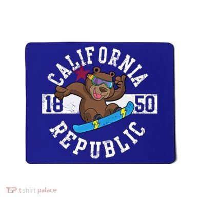 California Republic Bear Snowboarder Snowboarding Snowboard Cute Gift Mousepad