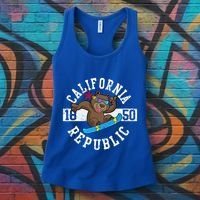 California Republic Bear Snowboarder Snowboarding Snowboard Cute Gift Women's Tank Top thumb 3