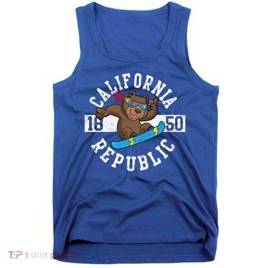California Republic Bear Snowboarder Snowboarding Snowboard Cute Gift Tank Top