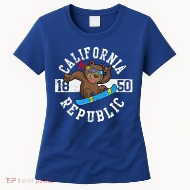 California Republic Bear Snowboarder Snowboarding Snowboard Cute Gift Women's T-Shirt