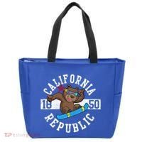 California Republic Bear Snowboarder Snowboarding Snowboard Cute Gift Tote Bag thumb 0
