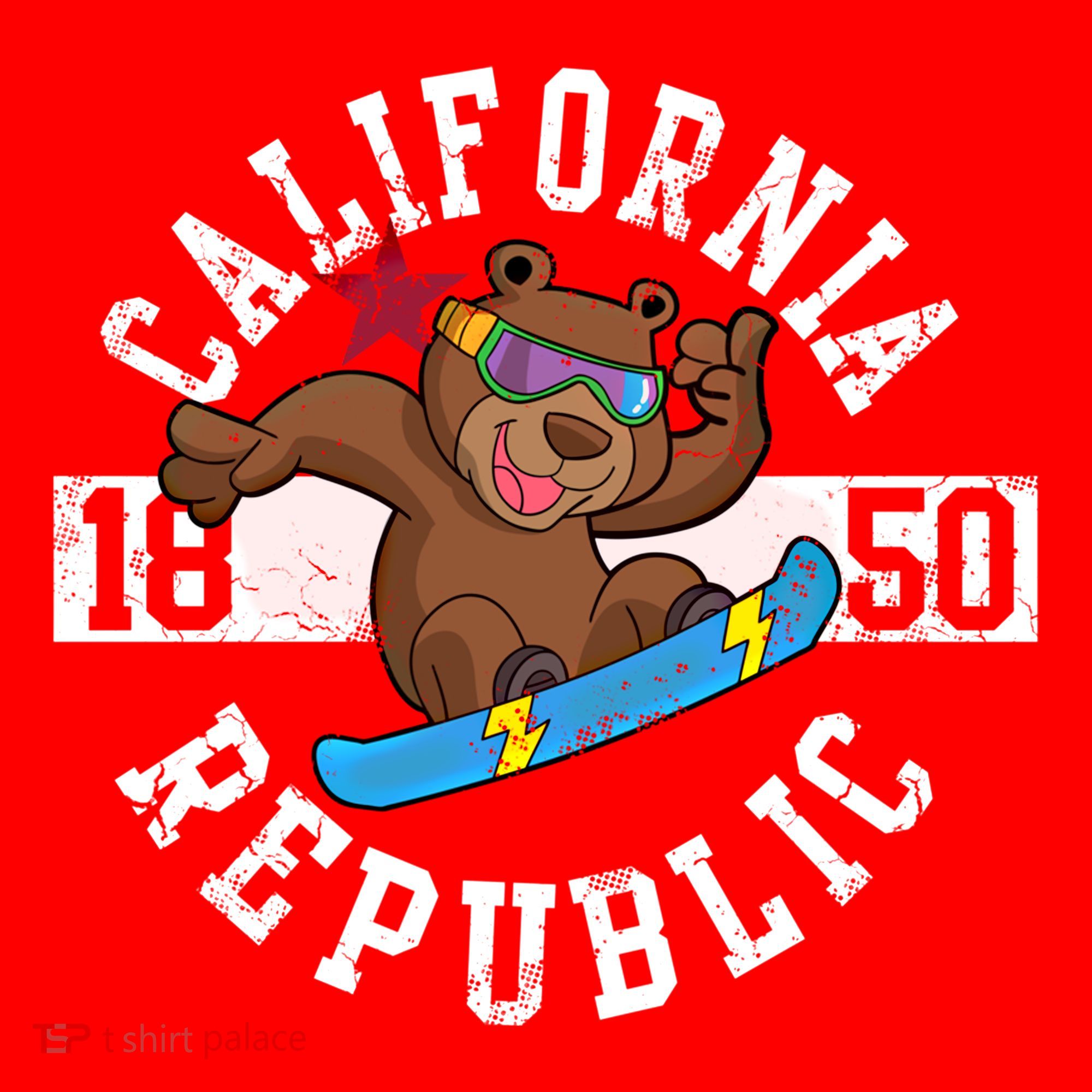 California Republic Bear Snowboarder Snowboarding Snowboard Cute Gift Santa Hat