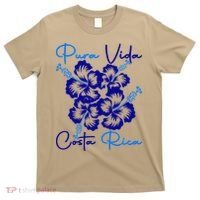 Costa Rica Beach Pura Vida Tropical Flower Family Vacation T-Shirt thumb 0