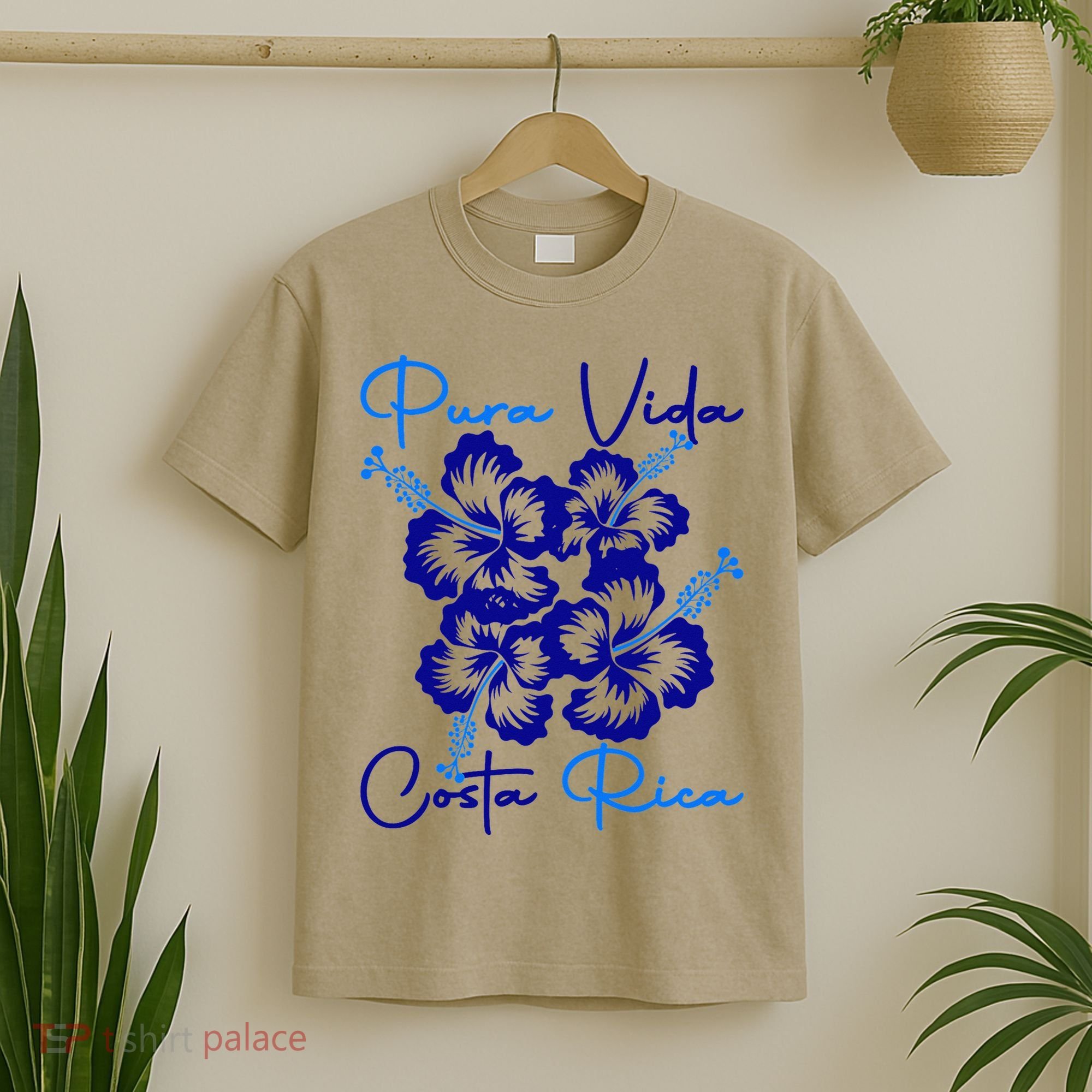 Costa Rica Beach Pura Vida Tropical Flower Family Vacation T-Shirt