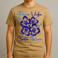Costa Rica Beach Pura Vida Tropical Flower Family Vacation T-Shirt thumb 3