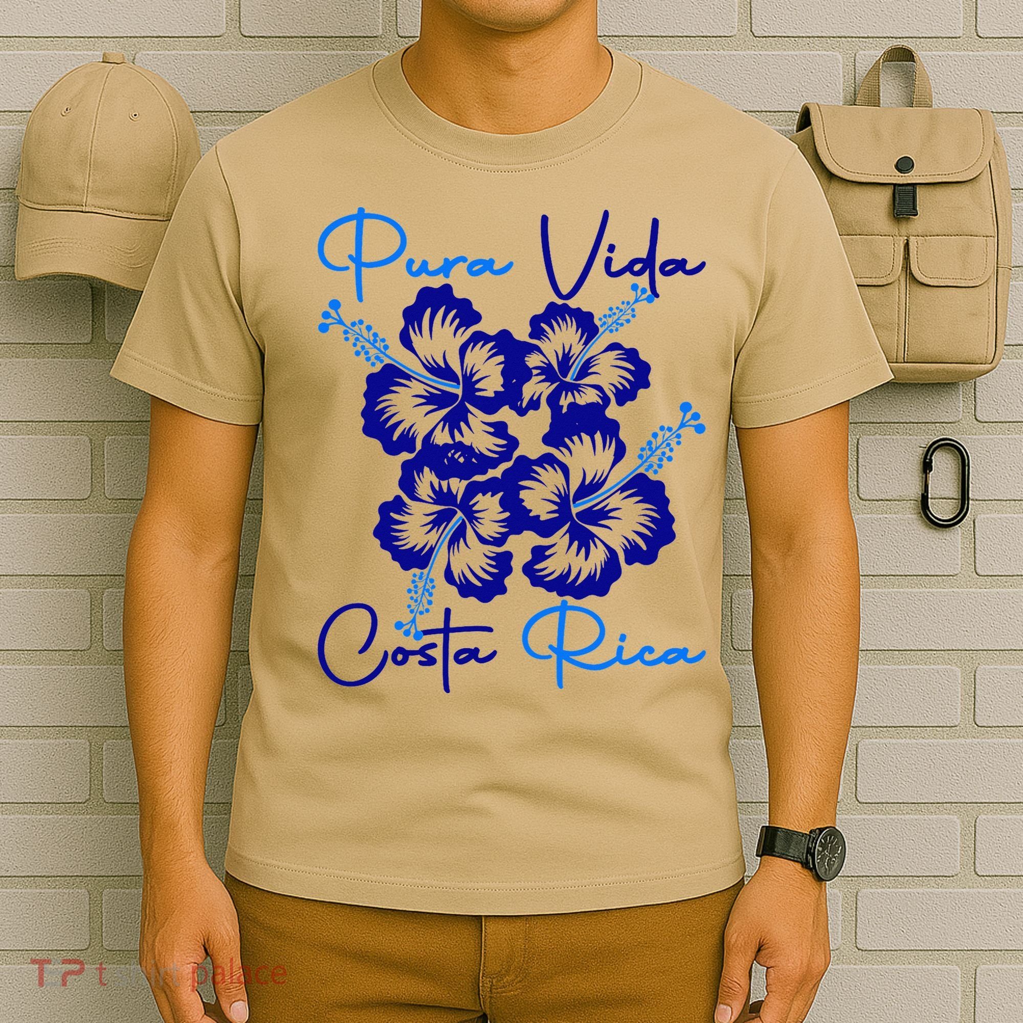 Costa Rica Beach Pura Vida Tropical Flower Family Vacation T-Shirt
