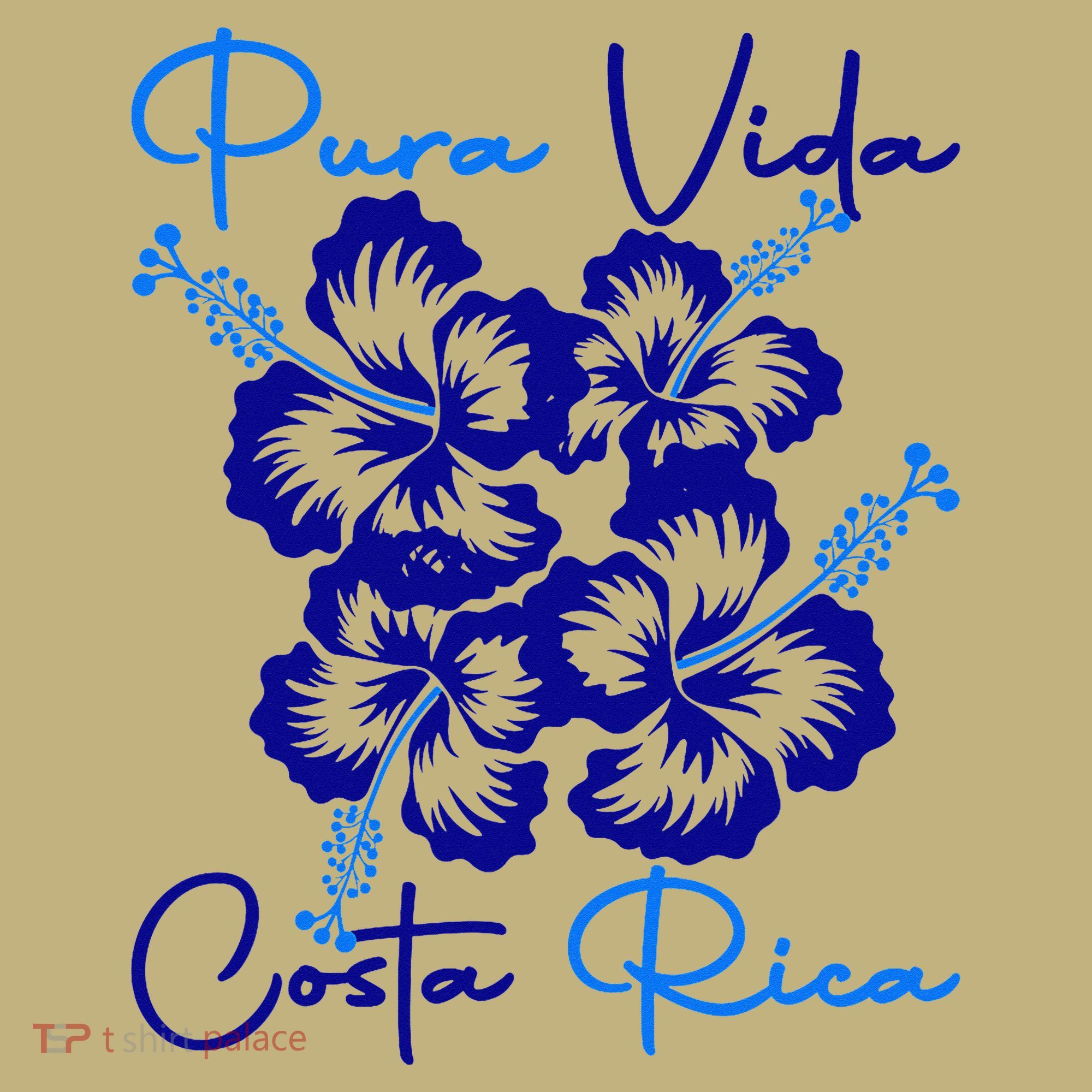 Costa Rica Beach Pura Vida Tropical Flower Family Vacation T-Shirt