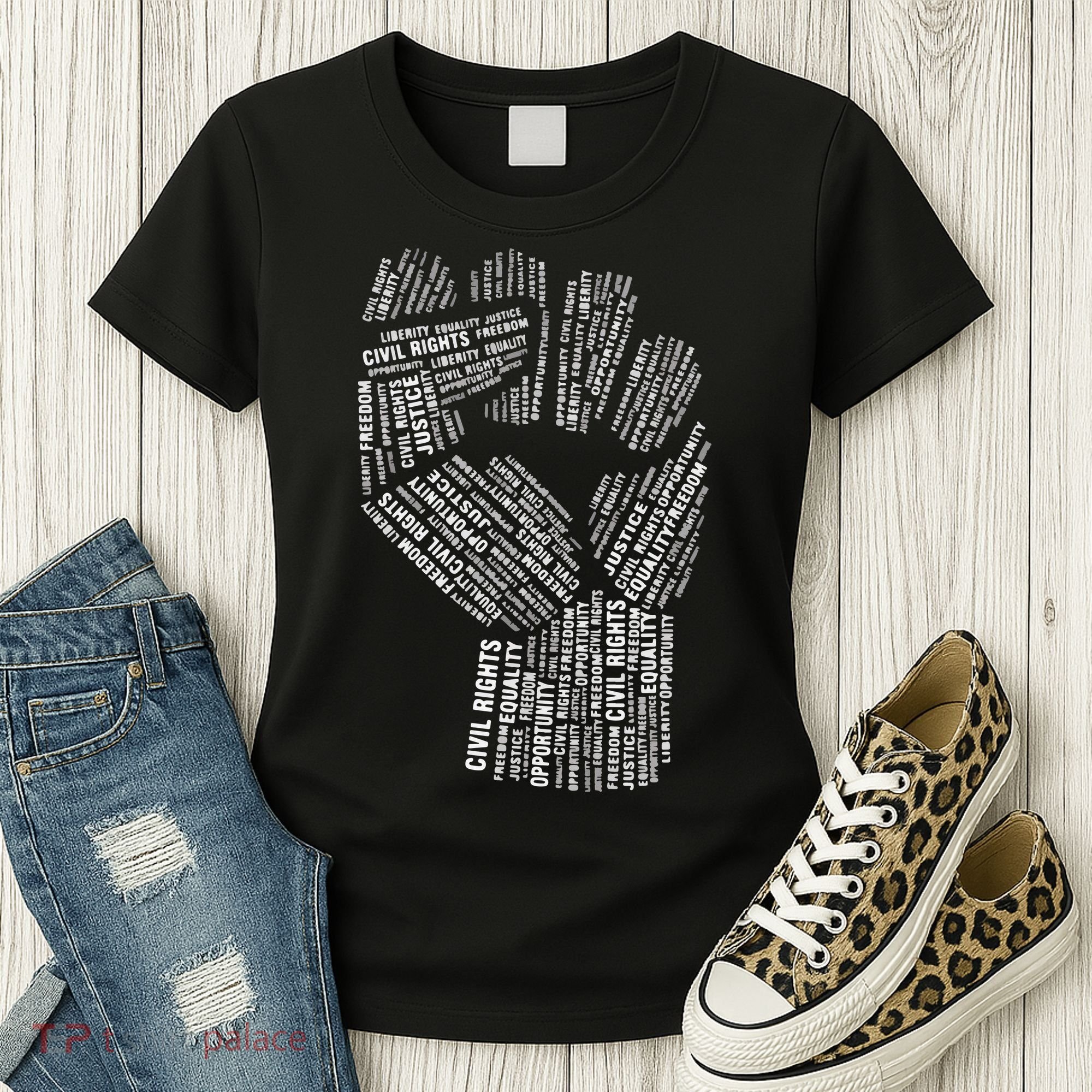 Civil Rights Black Power Fist March For Justice Women's T-Shirt