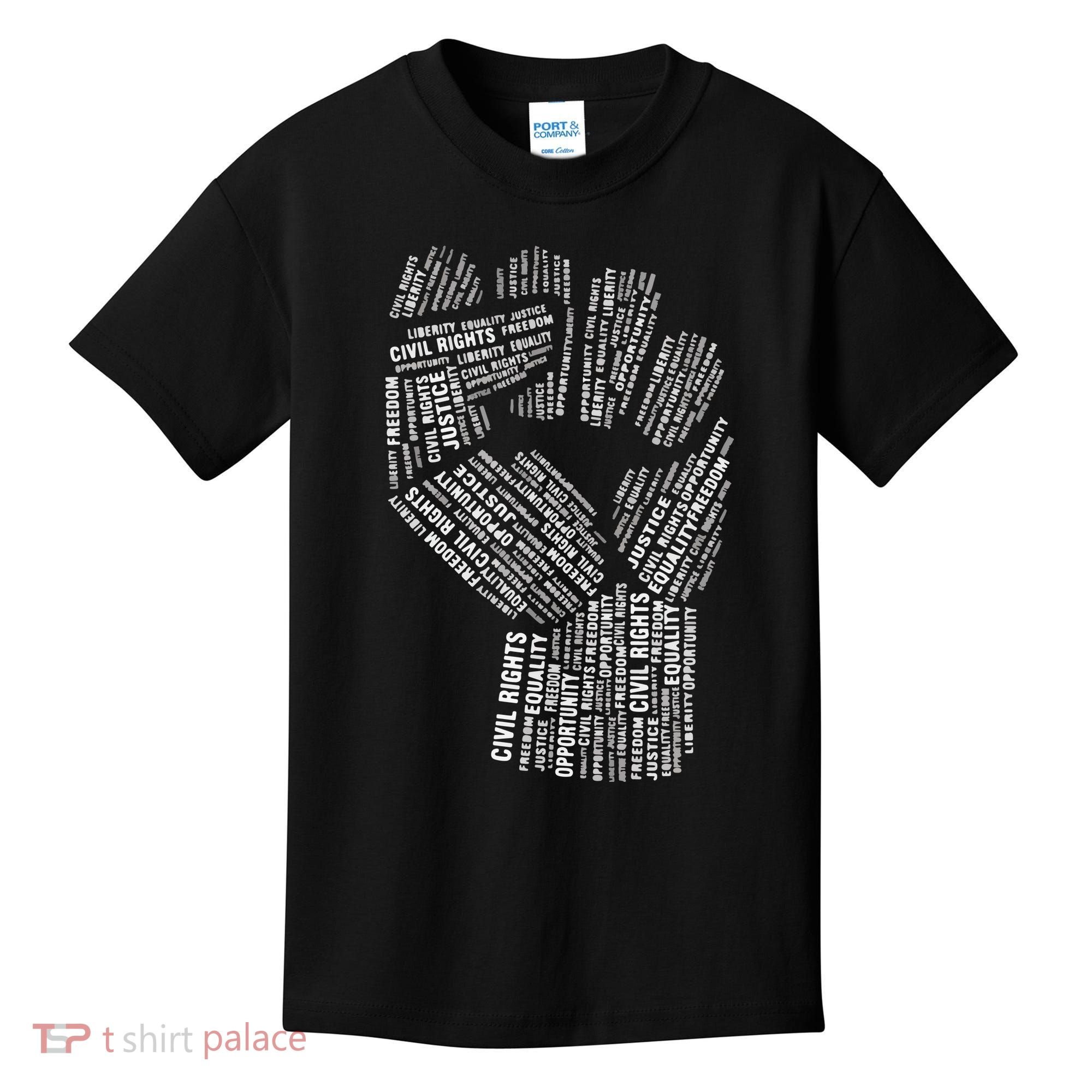 Civil Rights Black Power Fist March For Justice Kids T-Shirt