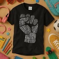 Civil Rights Black Power Fist March For Justice Kids T-Shirt thumb 3