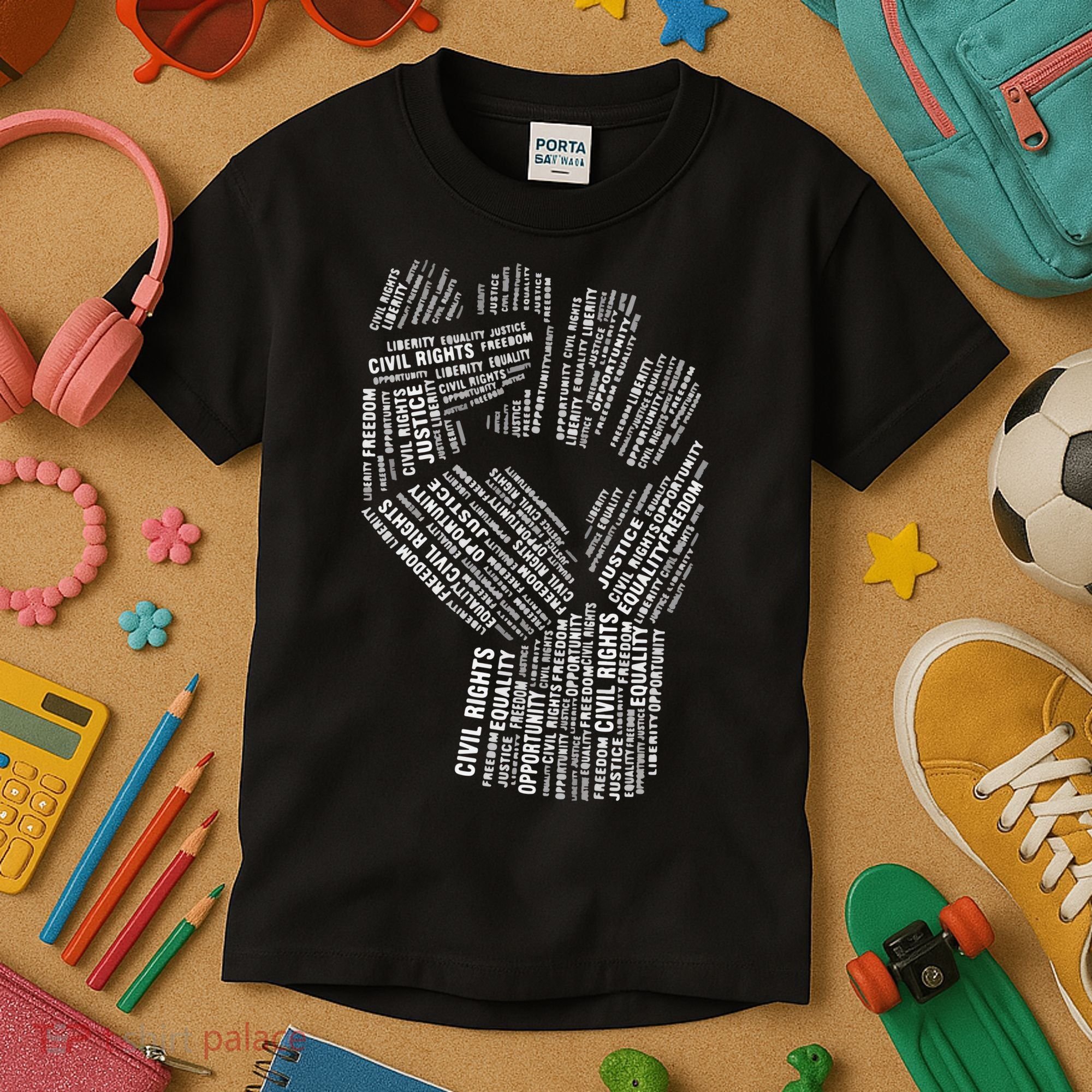 Civil Rights Black Power Fist March For Justice Kids T-Shirt